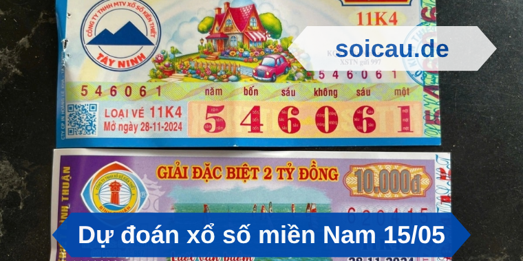 Dự đoán xổ số miền Nam 15/05