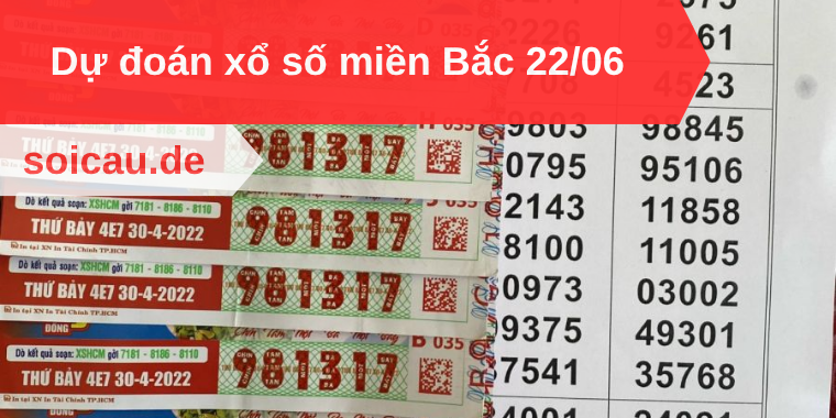 Dự đoán xổ số miền Bắc 22/06