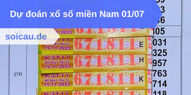 Dự đoán xổ số miền Nam 01/07