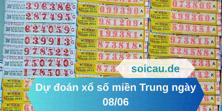 Dự đoán xổ số miền Trung 08/06