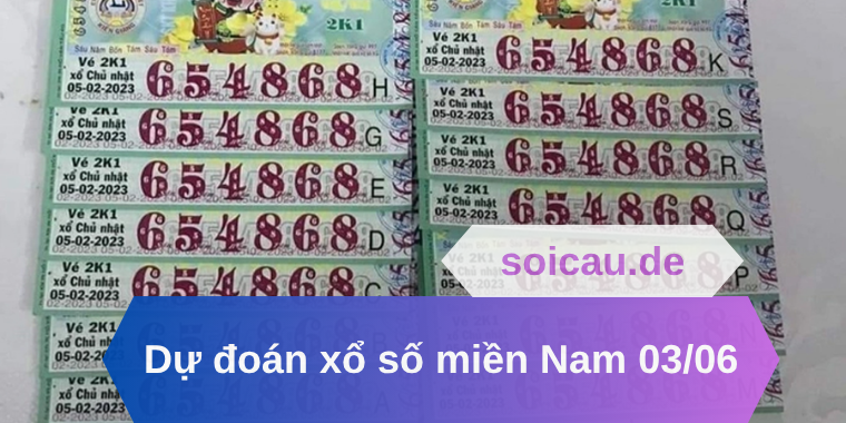Dự đoán xổ số miền Nam 03/06