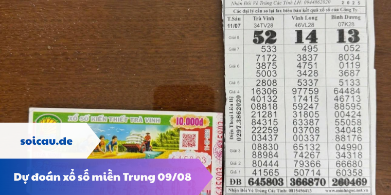 Dự đoán xổ số miền Trung 09/08