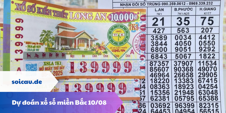 Dự đoán xổ số miền Bắc 10/08